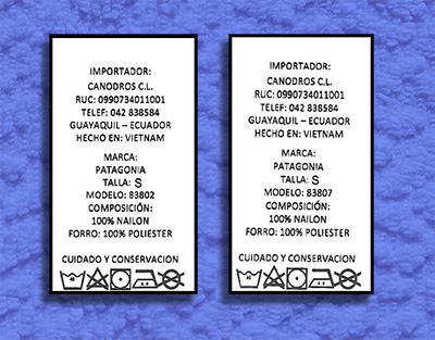 Printed care instructions